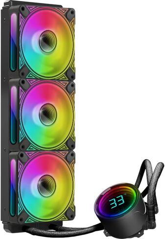 T-360MM Black ARGB Liquid CPU Water Cooling with 3 X 120mm ARGB PWM Fan,Temperature Display, Computer Water Cooling in Kuwait