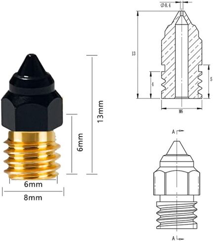 فوهة طارد للطابعة ثلاثية الأبعاد من Creality 10 قطع 0.4 مم MK8 لطابعة Ender 3/Ender 3 Pro/Ender 3 V2/Ender 3 Max/Ender 5 Pro/Ender 3 S1/Ender 3 Neo/CR 10 Series ثلاثية الأبعاد in Saudi Arabia