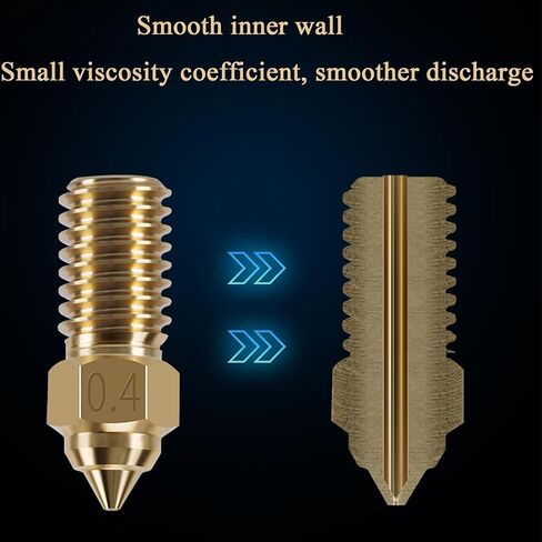 HysiPrui 3D Printer Extruder MK8 0.4mm Nozzle Kit - تتضمن قطعتين من الفولاذ المقسى + 5 قطع من الفولاذ المقاوم للصدأ + 5 قطع من النحاس + 5 قطع من إبر التنظيف + قطعة واحدة من أنبوب تخزين، لـ Elegoo Neptune 3 Pro/Plus/Max in Kuwait