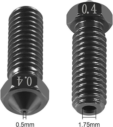 DIANN 15pcs V6 Volcano Nozzle Kit M6 Thread Hardened Steel Nozzles 0.2mm 0.4mm 0.6mm 0.8mm Extra Extruder Nozzles for 1.75mm Filament 3D Printer in Saudi Arabia