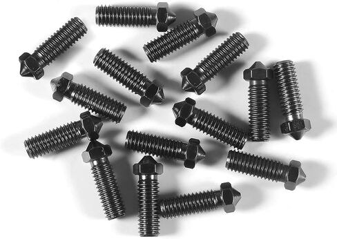 DIANN 15pcs V6 Volcano Nozzle Kit M6 Thread Hardened Steel Nozzles 0.2mm 0.4mm 0.6mm 0.8mm Extra Extruder Nozzles for 1.75mm Filament 3D Printer in Saudi Arabia