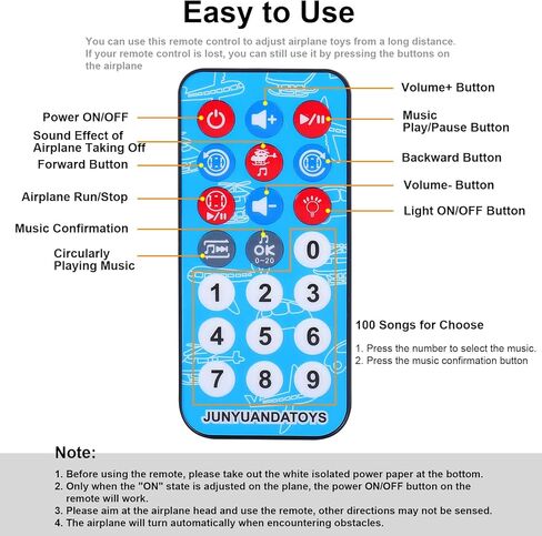 Airplane Toy, LiveGo Bump and Go Electric Detachable Plane Toys with LED Flashing Light Music Remote Control Battery Operated for Kids Boys Girls Toddler Travel 3-7 Year Old Birthday Gift, Green in Kuwait