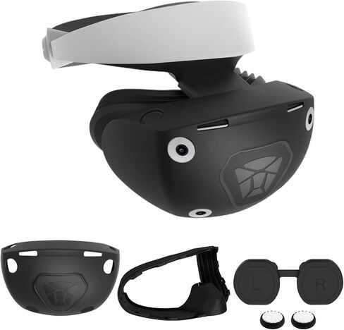 KANG YU متوافق مع PSVR2، غطاء حماية العدسة، غطاء وجه سيليكون أسود VR متوافق مع PS VR2، حافظة واقية مضادة للخدش متوافقة مع Playstation VR2 in Kuwait