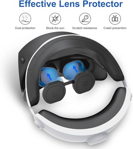 KANG YU متوافق مع PSVR2، غطاء حماية العدسة، غطاء وجه سيليكون أسود VR متوافق مع PS VR2، حافظة واقية مضادة للخدش متوافقة مع Playstation VR2 in Kuwait