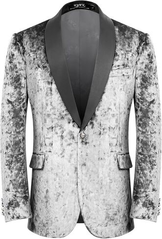 Men's Velvet Slim Fit Suit Casual Blazer for Men One Button Sports Coat Tuxedo Jacket Wedding Party Prom Festival Dress in Saudi Arabia