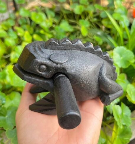 6 بوصة أدوات قرع Guiros ضفدع خشبي 6 بوصة نحت الخشب الضفدع الأسود آلة موسيقية ، آلة موسيقية الضفدع الخشبي. (أسود) in Kuwait