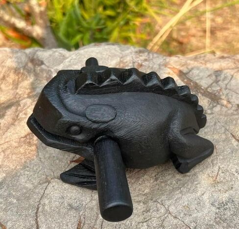 6 بوصة أدوات قرع Guiros ضفدع خشبي 6 بوصة نحت الخشب الضفدع الأسود آلة موسيقية ، آلة موسيقية الضفدع الخشبي. (أسود) in Kuwait