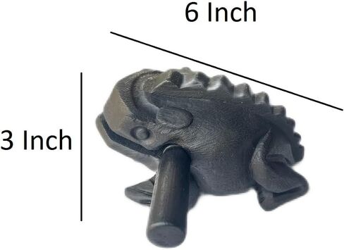 6 بوصة أدوات قرع Guiros ضفدع خشبي 6 بوصة نحت الخشب الضفدع الأسود آلة موسيقية ، آلة موسيقية الضفدع الخشبي. (أسود) in Kuwait