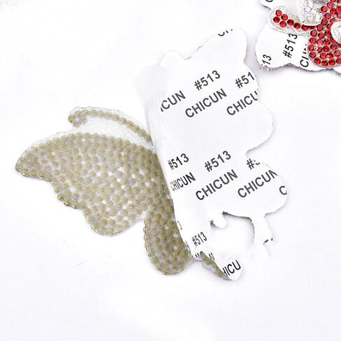 فراشة حجر الراين بقع التطريز الحديد / خياطة على 2PCS فراشة كريستال يزين الملابس ملصق الخرز الزخرفية كريستال حجر الراين شارات التصحيح للملابس حقيبة السراويل الأحذية الملابس الديكور in Kuwait