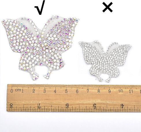 فراشة حجر الراين بقع التطريز الحديد / خياطة على 2PCS فراشة كريستال يزين الملابس ملصق الخرز الزخرفية كريستال حجر الراين شارات التصحيح للملابس حقيبة السراويل الأحذية الملابس الديكور in Kuwait