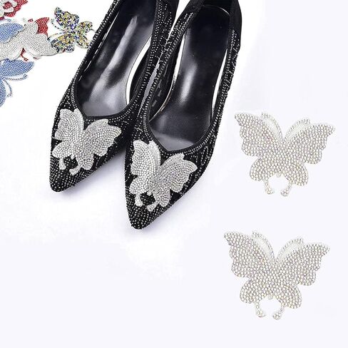 فراشة حجر الراين بقع التطريز الحديد / خياطة على 2PCS فراشة كريستال يزين الملابس ملصق الخرز الزخرفية كريستال حجر الراين شارات التصحيح للملابس حقيبة السراويل الأحذية الملابس الديكور in Kuwait