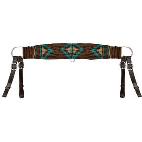 Showman Mohair Wool Brown & Teal Multi-Strand Tripping Collar in Saudi Arabia