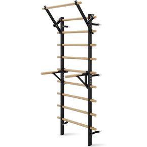 Swedish Ladder Wall Gym, Stall Bar Home Gym with Adjustable Pull-Up Bar, Dip Bar Attachments & 2pcs Resistance Band, 9 Strategic Rods for for Home, School, Hysical Therapy and Gymnastics in Saudi Arabia