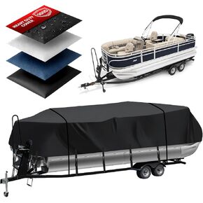 Heavy Duty 900D Pontoon Boat Cover, 20'2''-22' Marine Grade Waterproof Cover with Adjustable Windproof Tightening Strap & Anti-UV for SunTracker Party Barge/SPORTFISH/Fishin Barge in Saudi Arabia