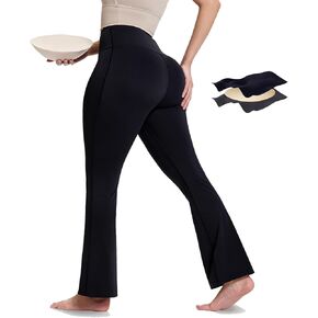 وسادات رفع المؤخرة سروال واسع للنساء مع مُحسِّن لنحت الورك | سروال اليوغا 3 في 1 للتحكم في البطن in Kuwait