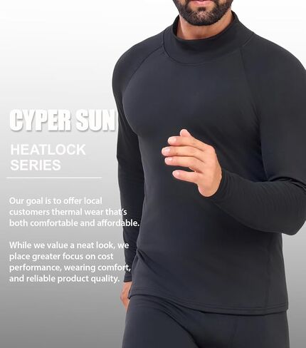 4 Pack Thermal Mock Turtleneck Compression Shirts Men Long Sleeve Fleece Lined Base Layer Undershirt for Winter in Saudi Arabia