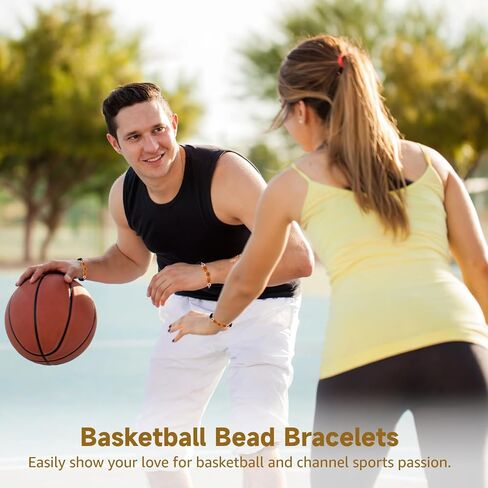 24 Pack Basketball Bracelets, Team Gift Basketball Bead Bracelet with Inspirational Card for Sport Basketball Team Lovers Players Gifts in Saudi Arabia