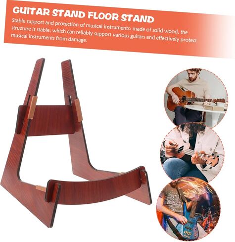 Wooden Guitar Stand Floor Holder with Shaped Design Detachable Acoustic Electric Bass Ukulele Rack for Multiple String Instruments Stable Solid Wood Support for Guitar and Violin in Saudi Arabia
