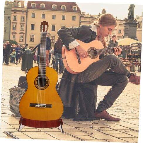 Wooden Guitar Stand Floor Holder with Shaped Design Detachable Acoustic Electric Bass Ukulele Rack for Multiple String Instruments Stable Solid Wood Support for Guitar and Violin in Saudi Arabia