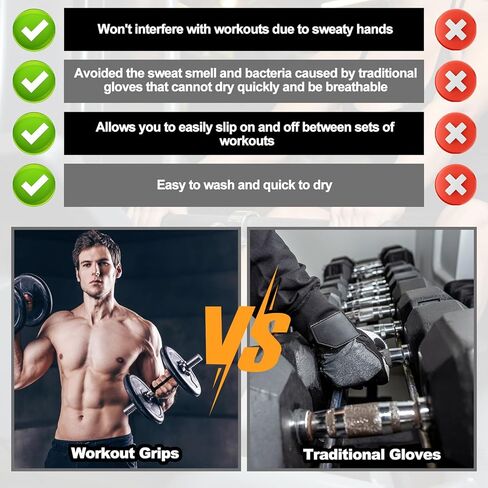 TIESOME Anti-Slip Workout Fitness Grips for Weightlifting, Deadlifts Palm Protection Gym Lifting Gloves for Weight Lifting Workout GlovesTraining and Exercise for Men Women in Kuwait