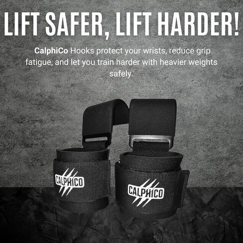 Lifting Hooks for Weight Training – Heavy Duty Steel with Ergonomic Lifting Straps & Wrist Support – Enhanced Grip in Saudi Arabia