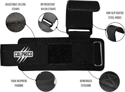 Lifting Hooks for Weight Training – Heavy Duty Steel with Ergonomic Lifting Straps & Wrist Support – Enhanced Grip in Saudi Arabia