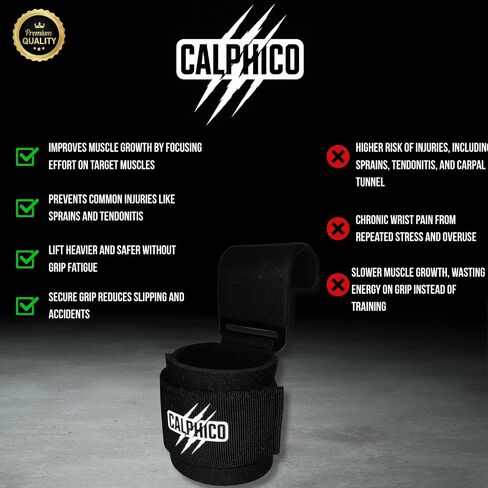 Lifting Hooks for Weight Training – Heavy Duty Steel with Ergonomic Lifting Straps & Wrist Support – Enhanced Grip in Saudi Arabia