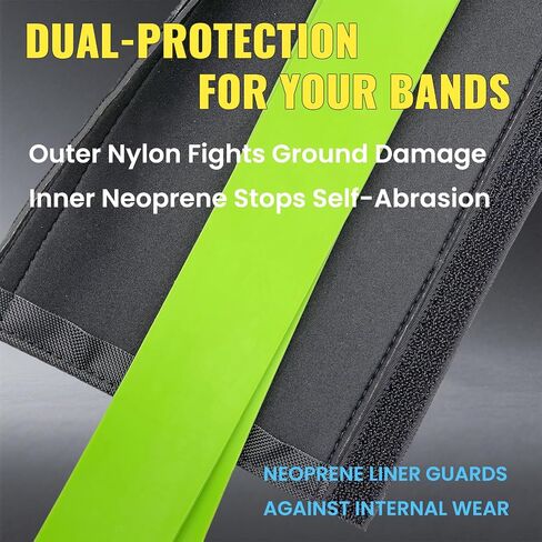 Resistance Bands Protective Sleeve Cover - Nylon Exercise Band Protector for Ground, Concrete & Sharp Edges | Easy Slip-On Design & Portable Accessory for Home Gym, Outdoor Workouts (Men & Women) in Saudi Arabia