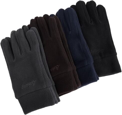 1 Pair Winter Plush Thermal Gloves Men's Full Finger Fleece Mittens Waterproof Anti-Slip for Camping Cycling Traveling in Saudi Arabia