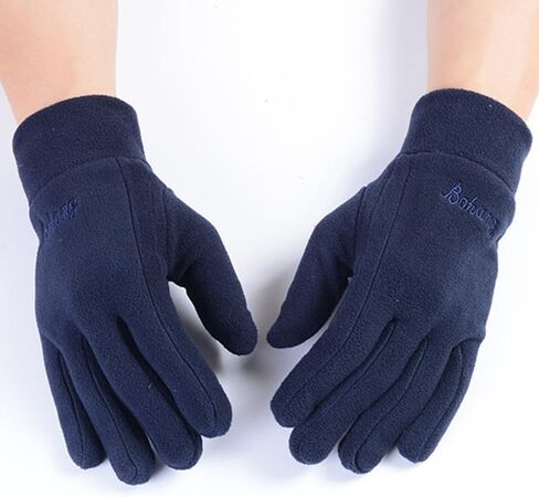 1 Pair Winter Plush Thermal Gloves Men's Full Finger Fleece Mittens Waterproof Anti-Slip for Camping Cycling Traveling in Saudi Arabia