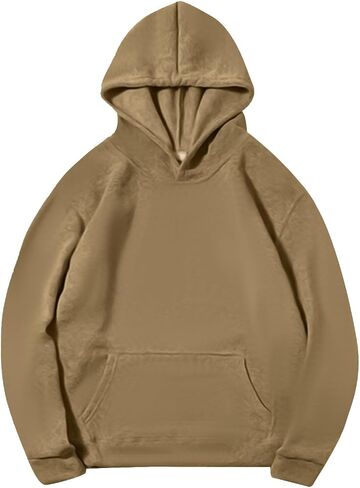bmkBWO Hoodies for Men Pullover,Fleece Lined Sweatshirts Hooded Cotton Casual Lightweight Oversized Hoodie with Pockets in Saudi Arabia