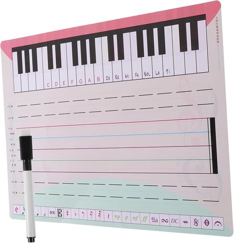 TEHAUX Portable Stave Whiteboard for Music Practice Reusable Writing Board for Teachers Students Lightweight Erasable Piano Tool in Saudi Arabia