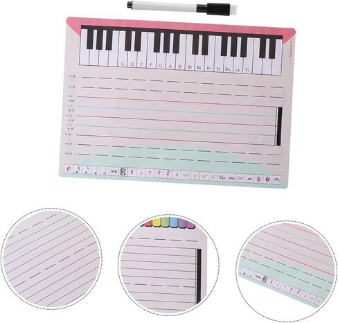 TEHAUX Portable Stave Whiteboard for Music Practice Reusable Writing Board for Teachers Students Lightweight Erasable Piano Tool in Saudi Arabia