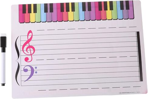1set Erasable Music Staff Whiteboard Portable Stave Board for Home Practice Soft Material Easy to Store for Music Teachers Students Reusable Note Writing Surface in Saudi Arabia