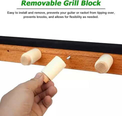 Multi-Purpose Storage Rack for Guitars & Rackets Commercial Display Stand with Removable Wooden Holders & Foam Protection Holds 2-6 Guitars or Tennis/Badminton Racquets (75x43.5x64cm) in Saudi Arabia