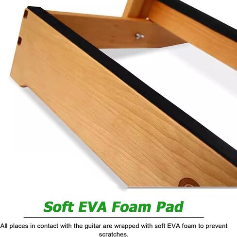 Multi-Purpose Storage Rack for Guitars & Rackets Commercial Display Stand with Removable Wooden Holders & Foam Protection Holds 2-6 Guitars or Tennis/Badminton Racquets (75x43.5x64cm) in Saudi Arabia