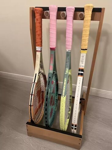 Multi-Purpose Storage Rack for Guitars & Rackets Commercial Display Stand with Removable Wooden Holders & Foam Protection Holds 2-6 Guitars or Tennis/Badminton Racquets (75x43.5x64cm) in Saudi Arabia