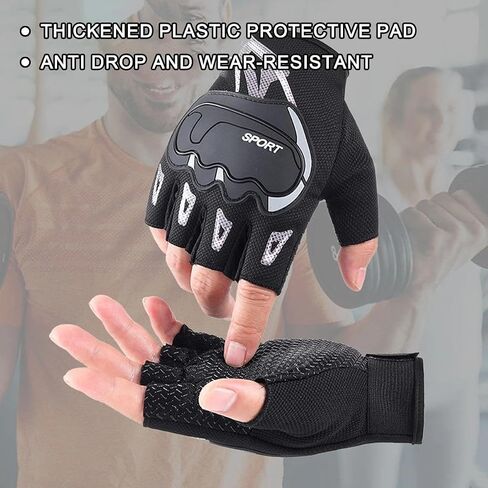 Half-Finger Cycling Gloves Fingerless Gloves Non-Slip Breathable Summer for Sports Fitness Gym Sports in Saudi Arabia