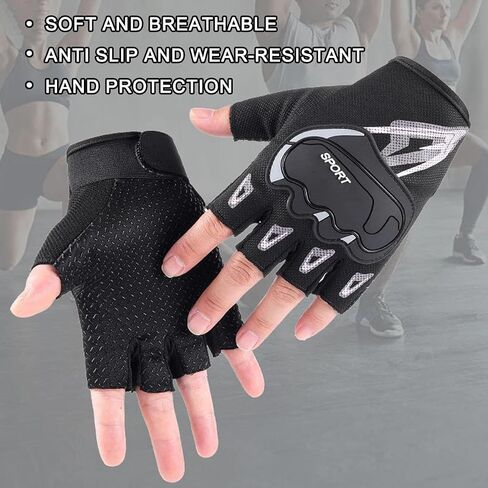 Half-Finger Cycling Gloves Fingerless Gloves Non-Slip Breathable Summer for Sports Fitness Gym Sports in Saudi Arabia