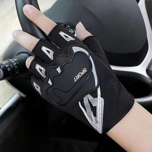 Half-Finger Cycling Gloves Fingerless Gloves Non-Slip Breathable Summer for Sports Fitness Gym Sports in Saudi Arabia