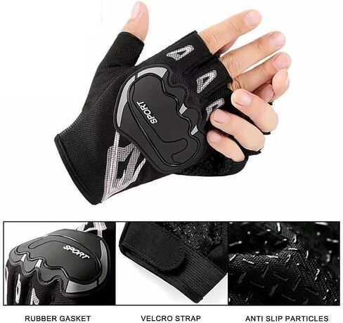 Half-Finger Cycling Gloves Fingerless Gloves Non-Slip Breathable Summer for Sports Fitness Gym Sports in Saudi Arabia