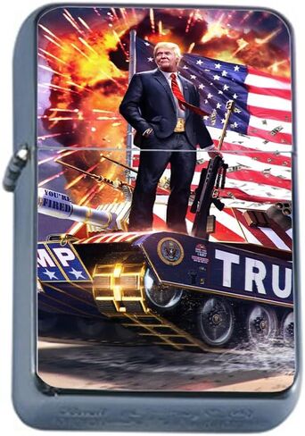 Generic Mr. President 2024 Flip Top Oil Lighter L6 Smoking Cigarette Smoker Presidential Candidate, Silver in Saudi Arabia