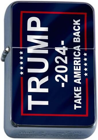 Generic Mr President Trump 2024 L1 Flip Top Oil Lighter L1 Smoking Cigarette Smoker Presidential Candidate, Silver in Saudi Arabia