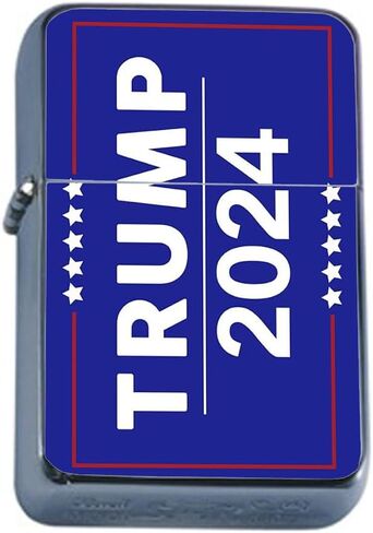 Generic Mr President Trump 2024 Flip Top Oil Lighter L2 Smoking Cigarette Smoker Presidential Candidate, Silver in Saudi Arabia