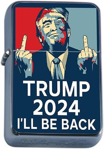 Generic President 2024 Flip Top Oil Lighter L4 Smoking Cigarette Smoker Presidential Candidate, Silver in Saudi Arabia