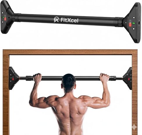 pull up barStrength Training Chin up Bar without Screws,Adjustable 28.34''-43.30'' Width Locking Mechanism Pull up Bar for Doorway,Max Load 440lbs for Home Gym Upper Body Workout, Non-slip in Saudi Arabia