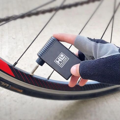 Hi Line E-Pump Pro | Electric Bike Pump Portable Mini Tire Inflator with Digital Gauge Up to 120 PSI | Rechargeable Bike Pump for Road and Mountain Bikes | Presta and Schrader Valves in Saudi Arabia