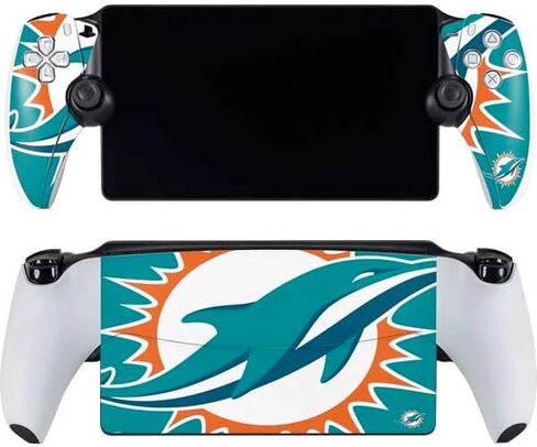 Skinit Decal Gaming Skin Compatible with PlayStation Portal Remote Player - Officially Licensed NFL Miami Dolphins Tropical Print Design in Saudi Arabia