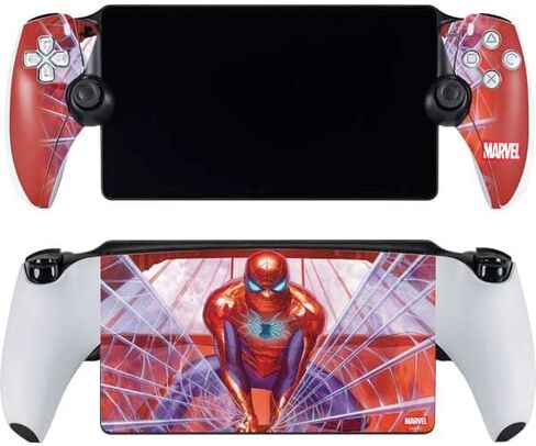 Skinit Decal Gaming Skin Compatible with PlayStation Portal Remote Player - Officially Licensed Marvel Spiderman Web Throw Design in Saudi Arabia