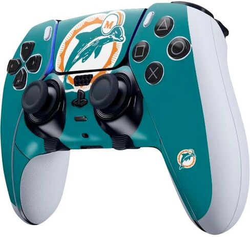 غلاف Skinit المخصص للألعاب متوافق مع وحدة تحكم PS5 DualSense Edge Pro - تصميم NFL Miami Dolphins المرخص رسميًا in Saudi Arabia